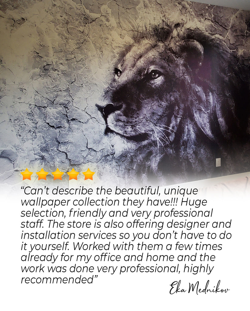 Wallpaper selection, animal, lion wallpaper, excellent service, winnipeg, wallpaper installation, mural, designer, professional, home, office , wall, decoration, muralwallpaper, wallcovering, stone, black and white