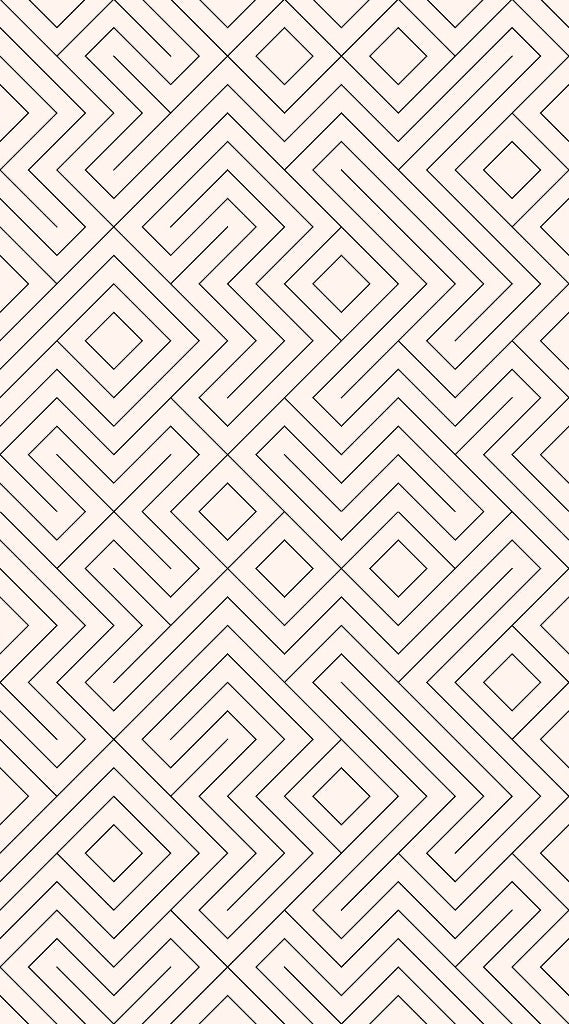 An intricate black and white geometric pattern featuring overlapping concentric lines forming diamond shapes at regular intervals. The Geometric Maze Wallpaper Mural by Decor2Go Wallpaper Mural creates a visually engaging, maze-like appearance with a repeating motif.