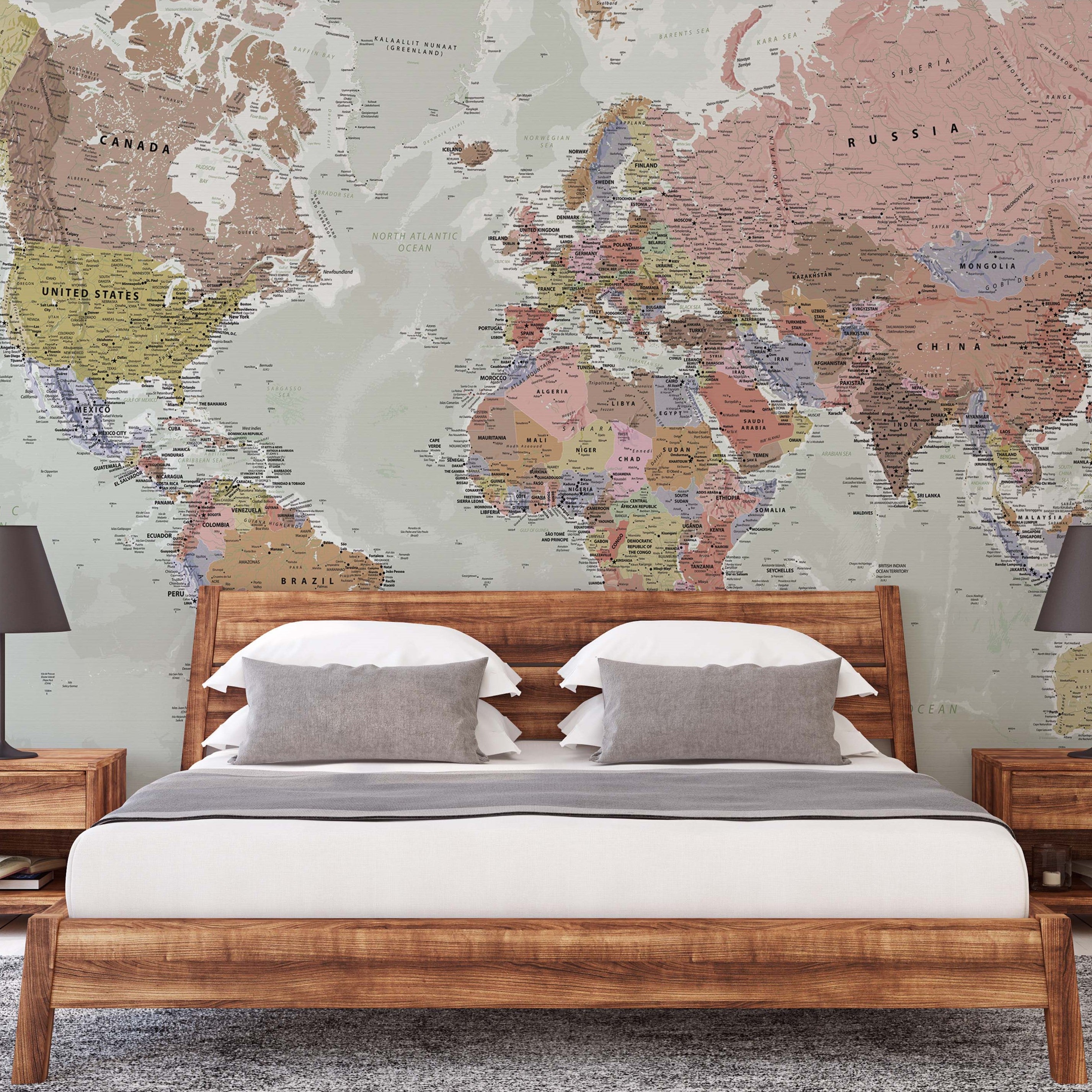 All options of map mural wallpaper for your wall design 