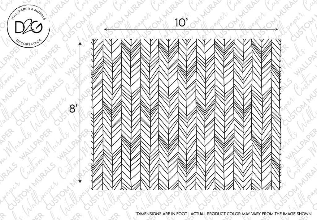 Black and white chevron geometrical wallpaper mural