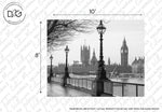 Black and White London Wallpaper Mural