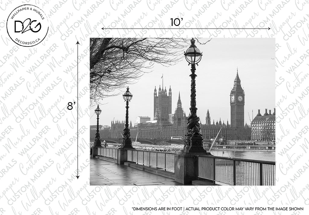 Black and White London Wallpaper Mural