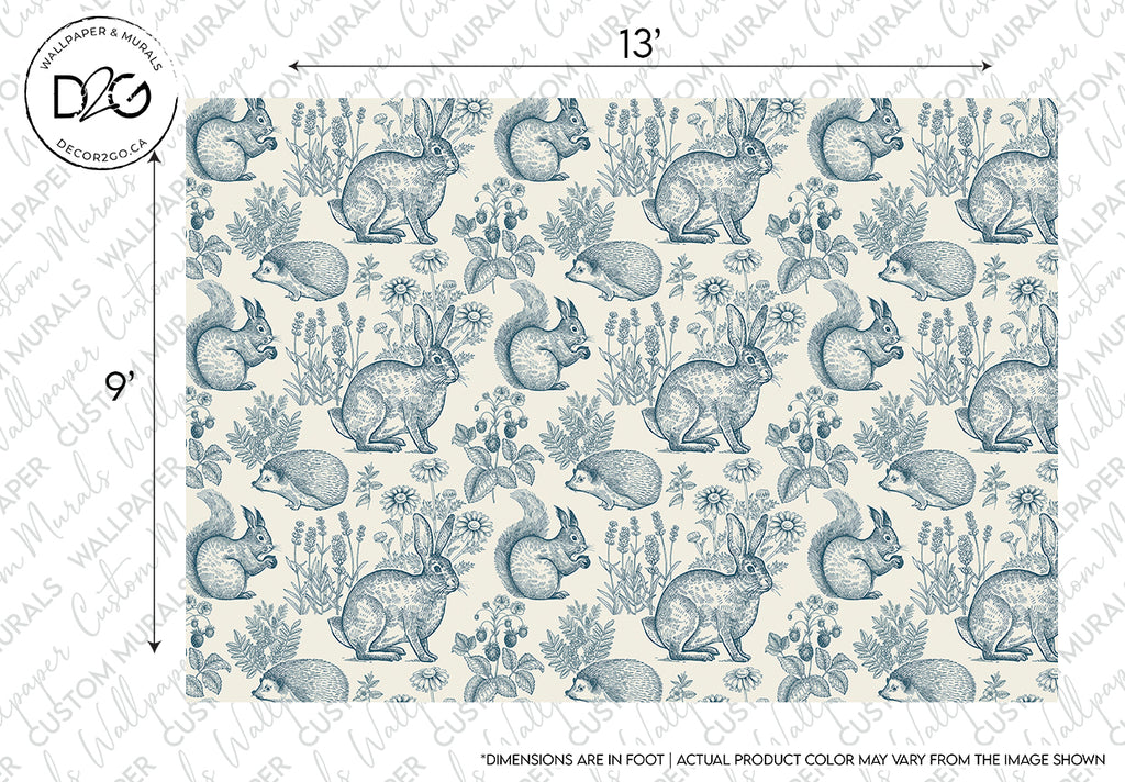 Forest animals and plants seamless pattern. Hare, hedgehog, squirrel, berries strawberry, flowers lavender and chamomile wallpaper
