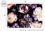 Sentence with replaced product:

A detailed Beauty of the Dark Wallpaper Mural design featuring an array of flowers in shades of pink, white, and burgundy against a darkened uneven backdrop. The Dolce & Gabbana and designer logos are visible.