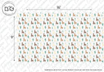 Fabric design featuring Llama and Cactus Pattern Wallpaper Mural with repeated patterns of brown llamas and green cacti on a light background, perfect for nursery decor. This design includes a measurement reference of 16
- Decor2Go Wallpaper Mural