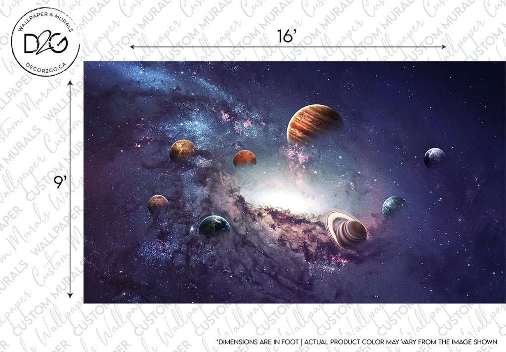 Lost in Space Wallpaper Mural landscape of the planets , sizes