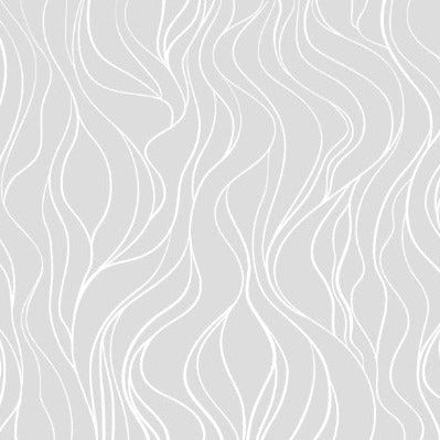 Abstract grey Leafy Waves Wallpaper Mural with a seamless pattern of flowing, white waves design by Decor2Go Wallpaper Mural.