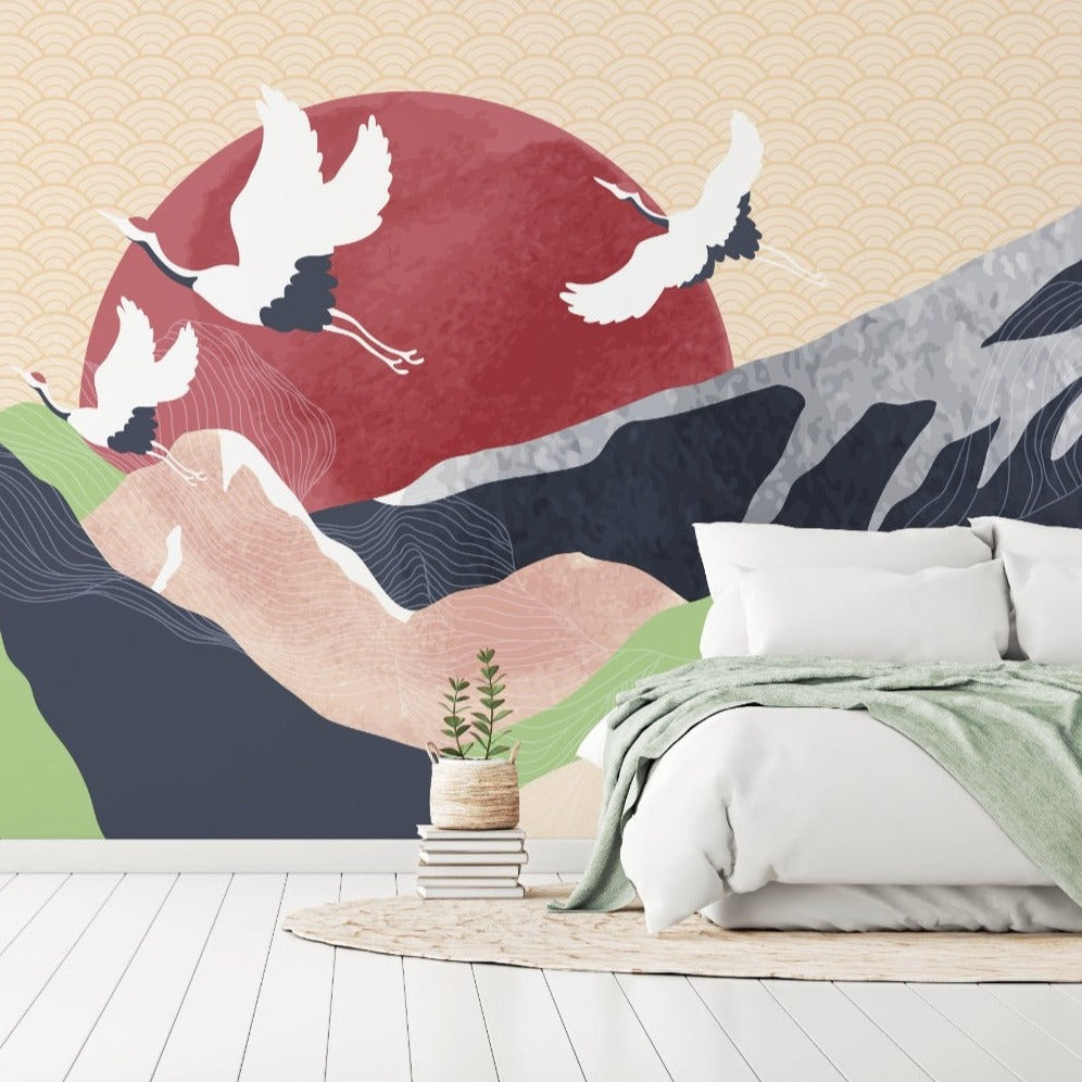 Minimal bedroom and Luxury oriental style wallpaper