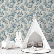 Kids Room - Animals wallpaper in a minimal kids room