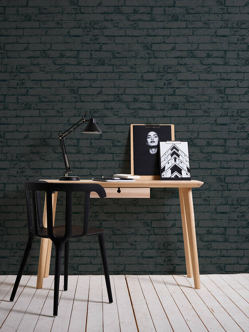 Home Office - Minimal Faux texture brick wallpaper