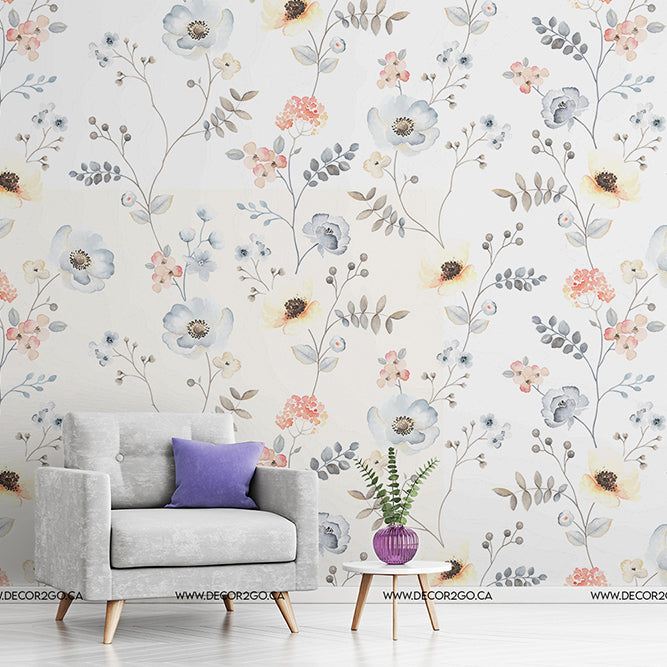 Butterscotch Garden Wallpaper Mural for living room