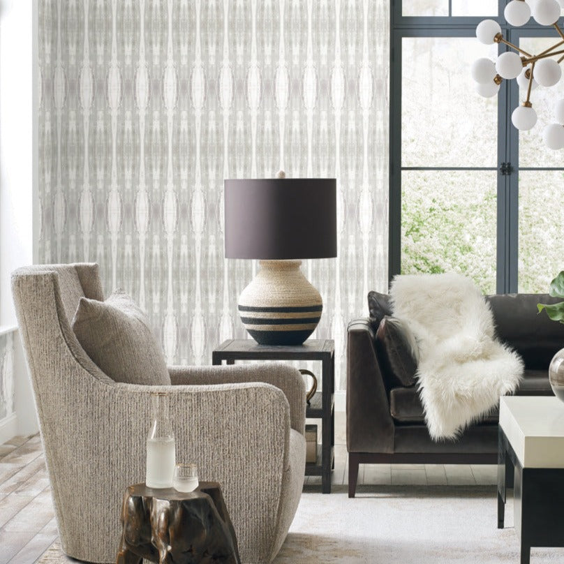 Modern design living room furniture with desert hues wallpaper