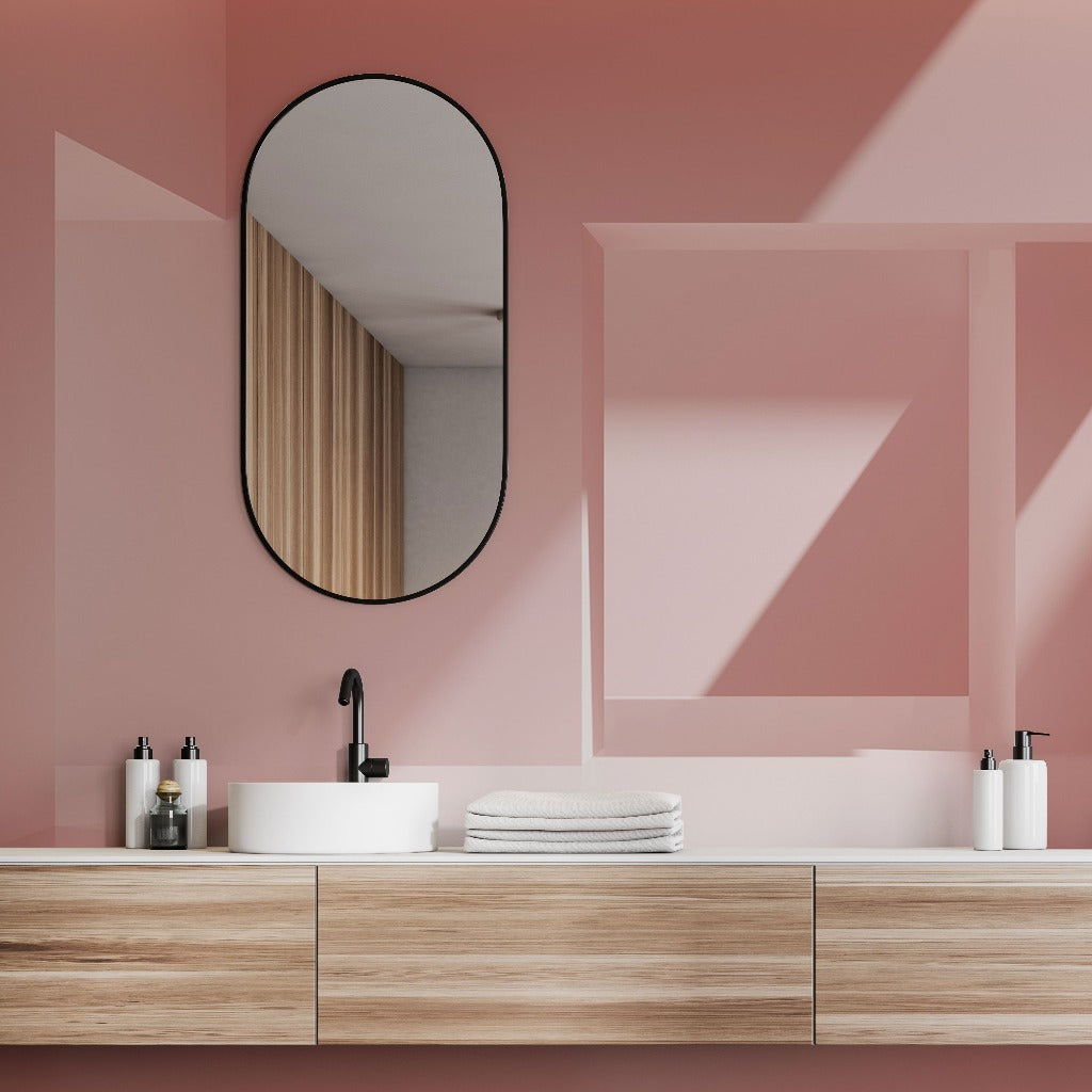 Rose bathroom 3D shapes wallpaper 
