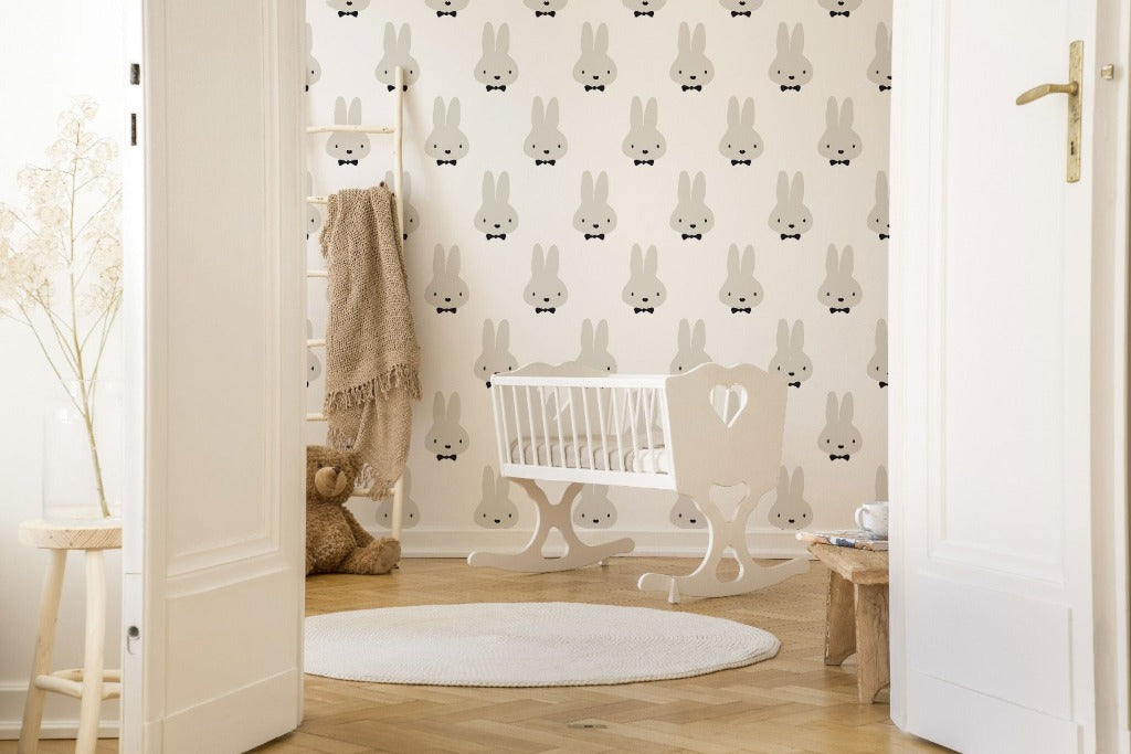 Nursery - Minimal and cute Nursery with rabbits wallpaper