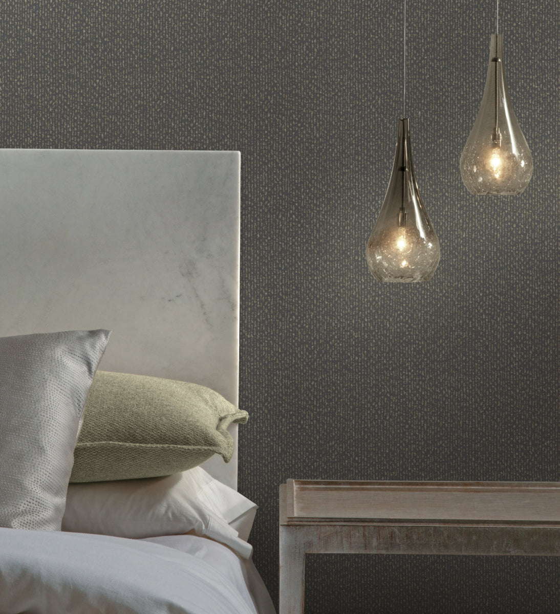 Bedroom - Modern design furniture with sand textured wallpaper