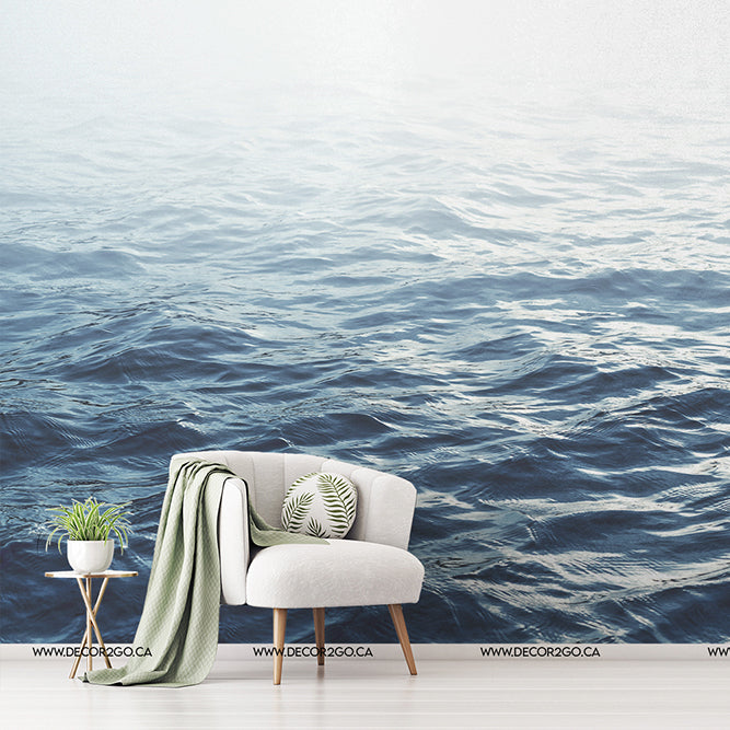 Living Room - Deep Waters Wallpaper Mural in living room ocian view