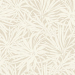 Floral Canopy Linen Wallpaper by York Wallcoverings features abstract beige and cream leaves and flowers, offering a soft botanical look. This elegant non-woven wallpaper covers 60 SqFt—perfect for a textured, stylish background.
