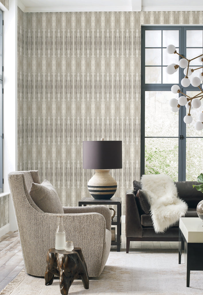 Modern design living room furniture with desert hues wallpaper