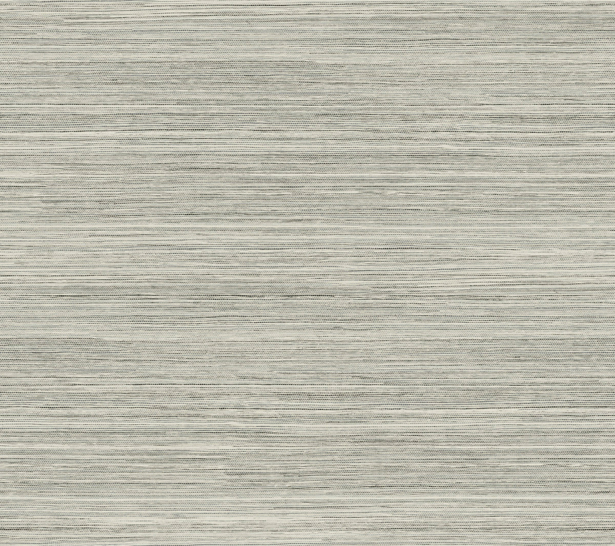 A close-up of a textured surface with horizontal lines in varying shades of grey, reminiscent of York Wallcoverings' Fountain Grass Camel Wallpaper Brown (60 Sq.Ft.). The uneven lines create a subtle striped pattern that mimics fabric or woven material, achieving a natural aesthetic. The overall tone is neutral with mixed light and dark grey hues.