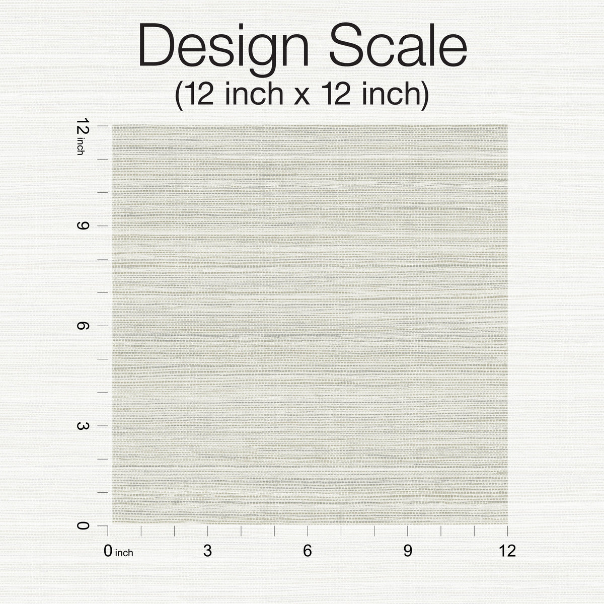 A beige textured square with horizontal stripes is centered within a grid. The grid indicates a 12-inch by 12-inch scale, with measurements labeled along the top, bottom, and left sides. The text above the square reads "Design Scale (12 inch x 12 inch)." Perfect for a natural aesthetic, this Fountain Grass Camel Wallpaper Brown (60 Sq.Ft.) by York Wallcoverings ensures easy installation.