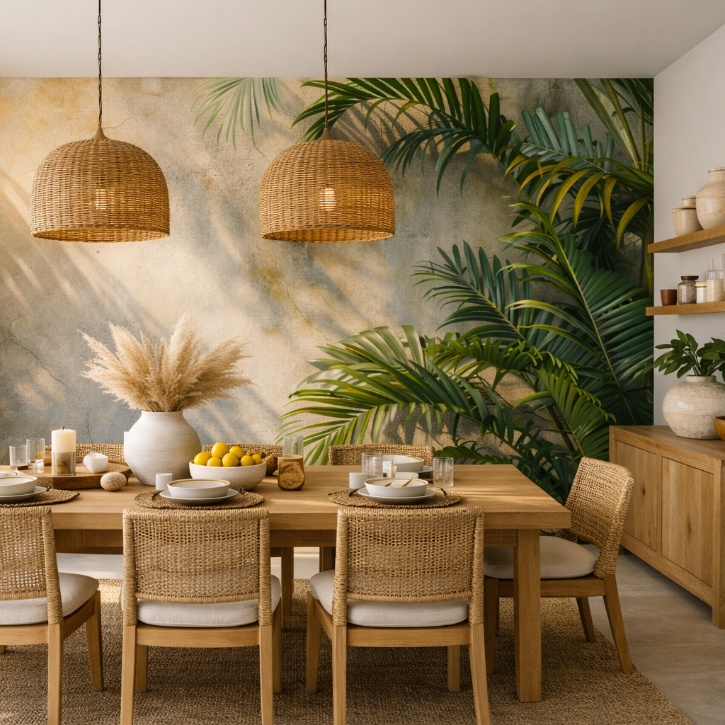 Dining Room - Dining room with wooden table, chairs, and decorative elements.