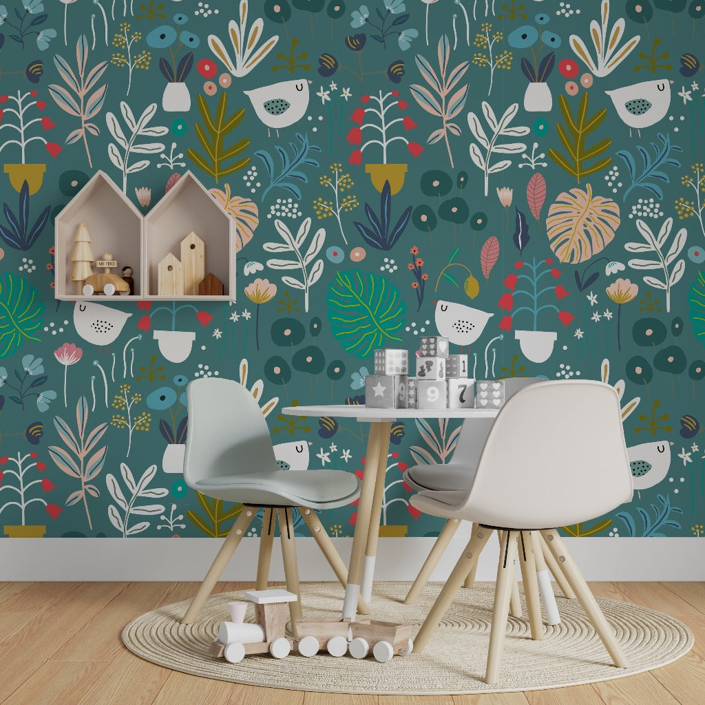 Kids Room - Hidden Garden Wallpaper Mura in the kids room
