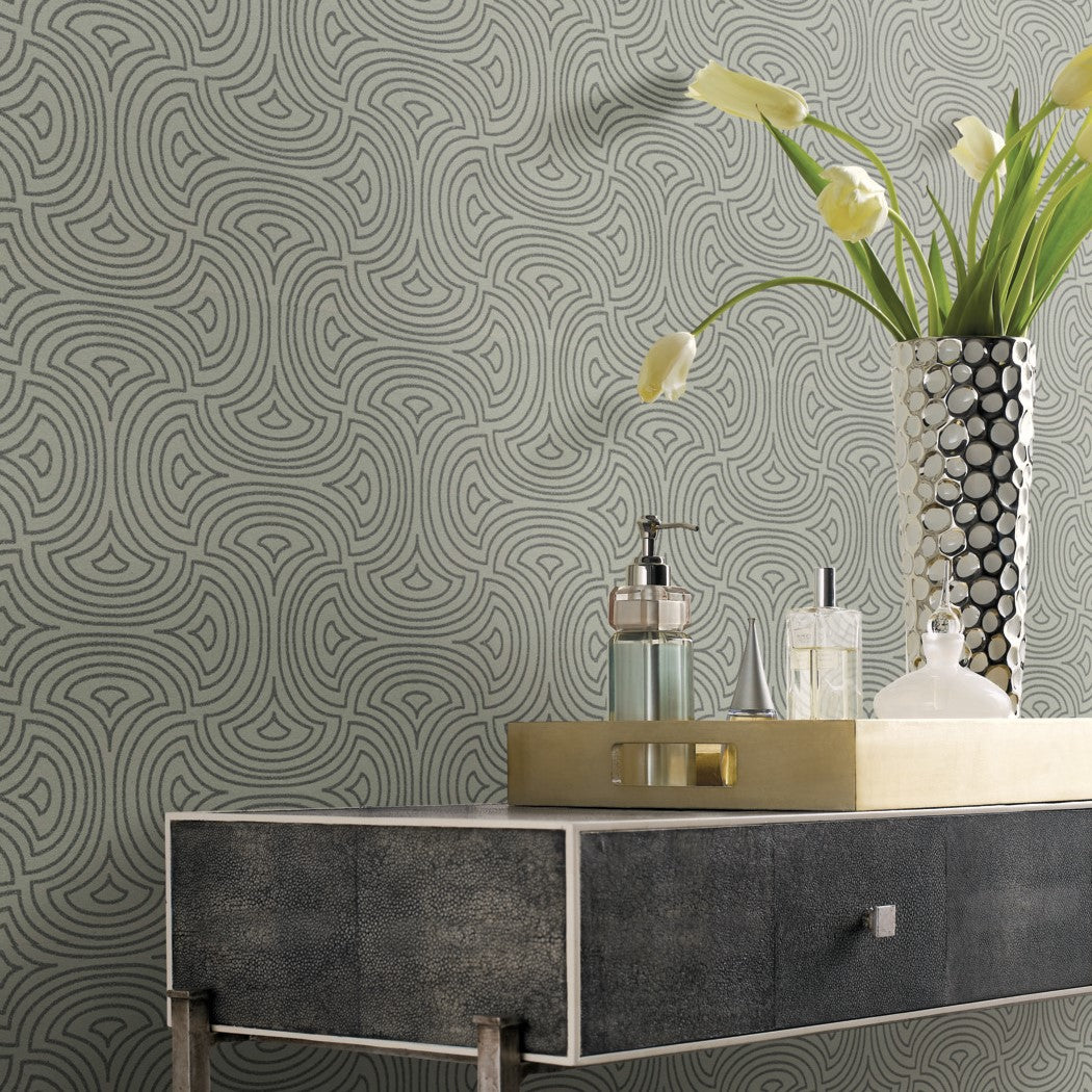 Modern home decoration with wave texture wallpaper
