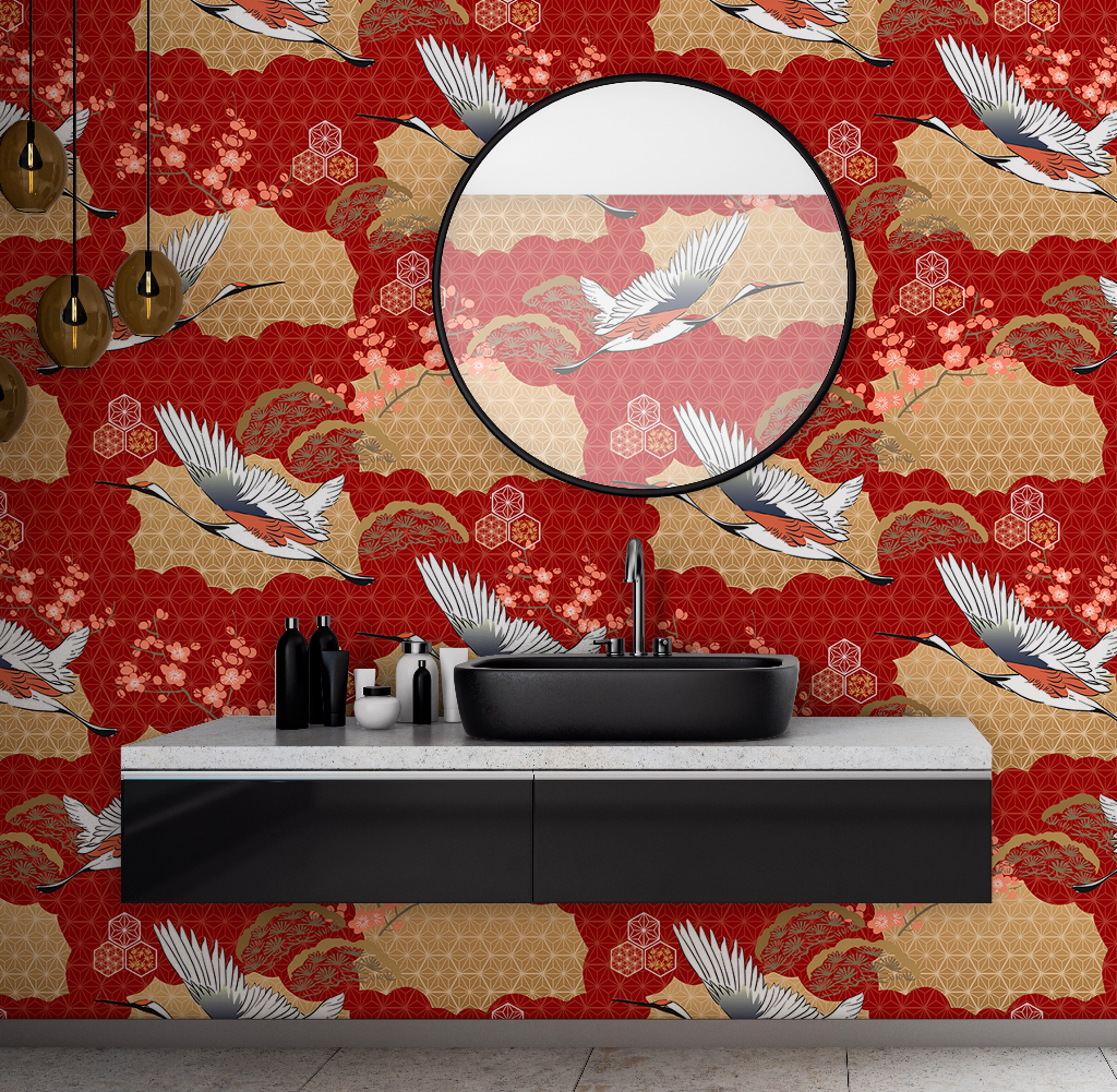 Bathroom - Imperial Dynasty Wallpaper Mural in the bathroom