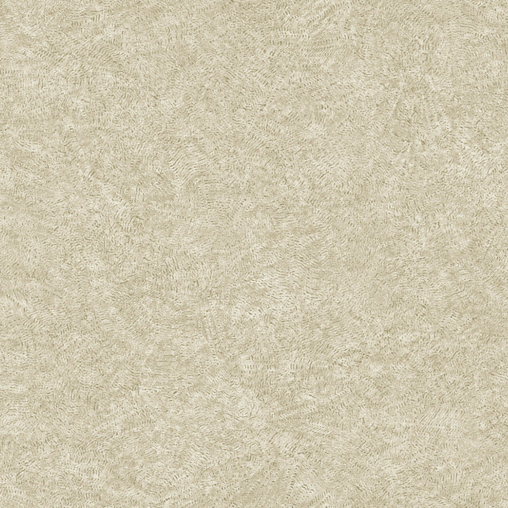 Impression Sand Wallpaper by York Wallcoverings features a textured beige finish with subtle swirling patterns, offering a soft, neutral backdrop perfect for contemporary interiors. Covers 60 SqFt.