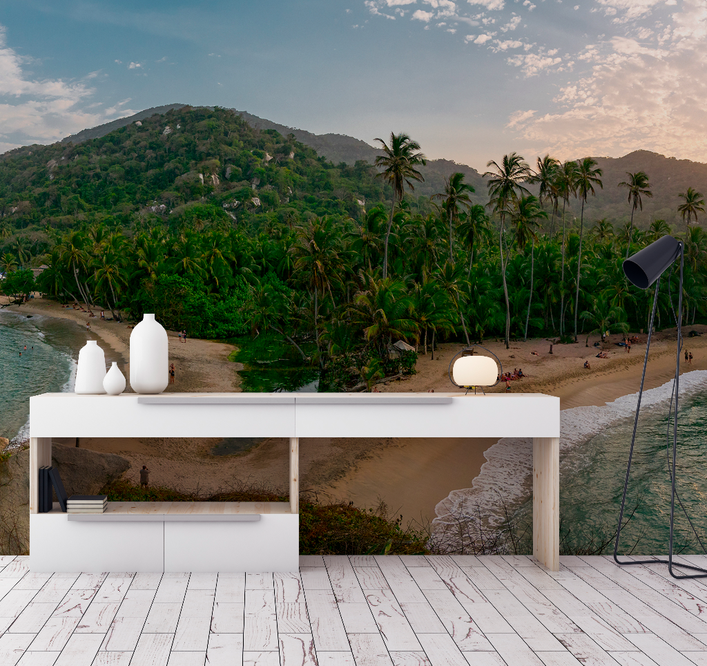 Living Room - Island Getaway Wallpaper Mural in the livingroom landscape of the nature