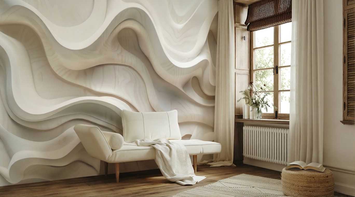 Living Room - Modern living room in light cream colors.