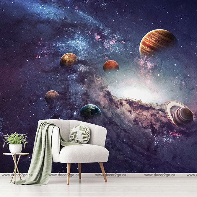 Lost in Space Wallpaper Mural in the livingroom landscape of the planets 