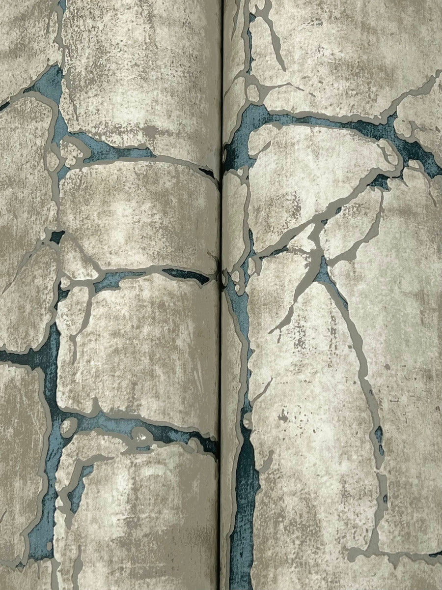 Mojave Navy Wallpaper (60 SqFt)