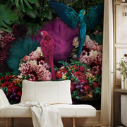 Parrot Paradise Wallpaper Mural | Vibrant Tropical Wall Art