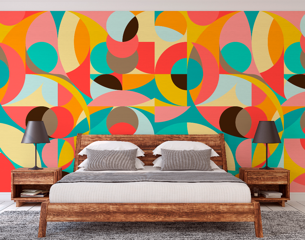 Pastel Jungle Wallpaper Mural in  abedroom