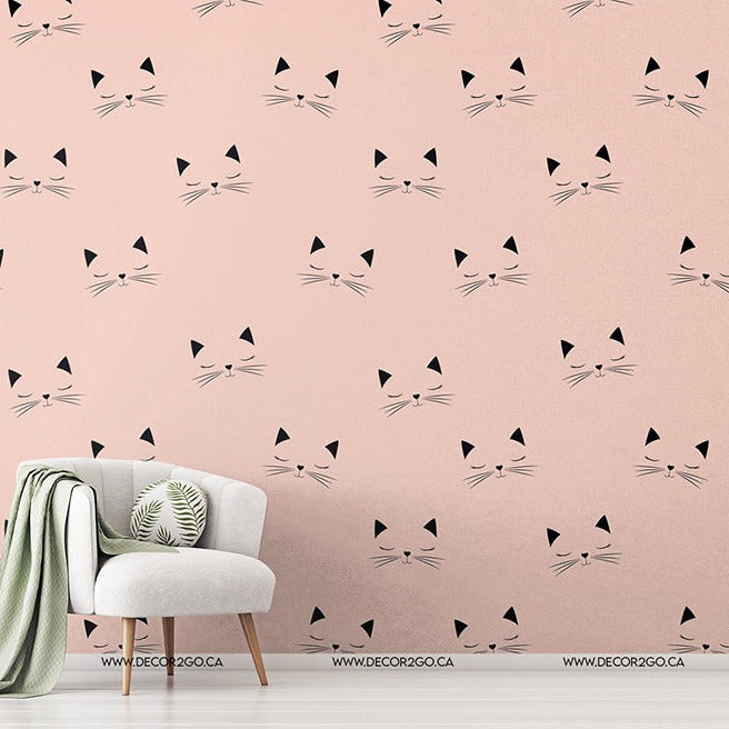 Living Room - Cat Love Wallpaper Mural in living room