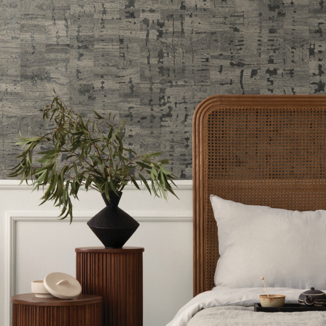 Pop The Cork Charcoal Wallpaper (60 SqFt)