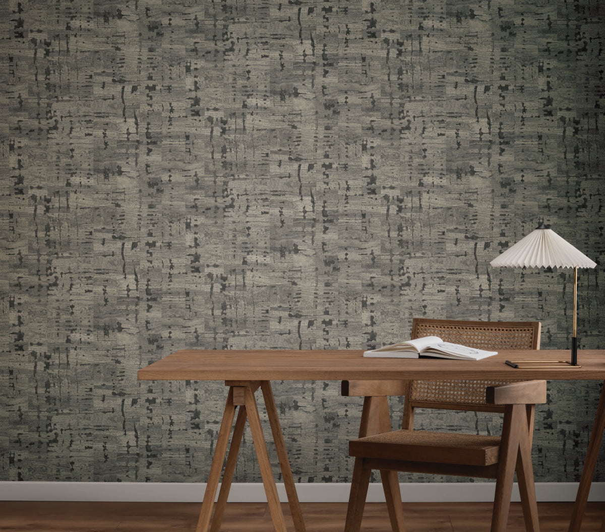 Pop The Cork Charcoal Wallpaper (60 SqFt)