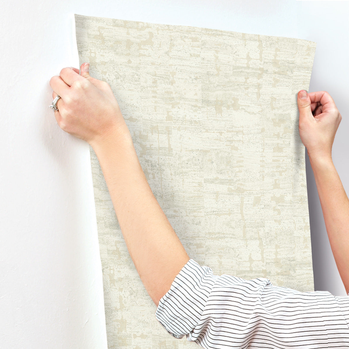 Pop The Cork White Wallpaper (60 SqFt)