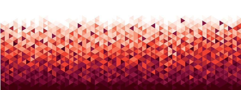Abstract geometric background composed of a gradient of triangles in shades of red and orange, creating a dynamic and three-dimensional visual effect can be achieved with the "Red Triangular Patterns Wallpaper Mural" from Decor2Go Wallpaper Mural.