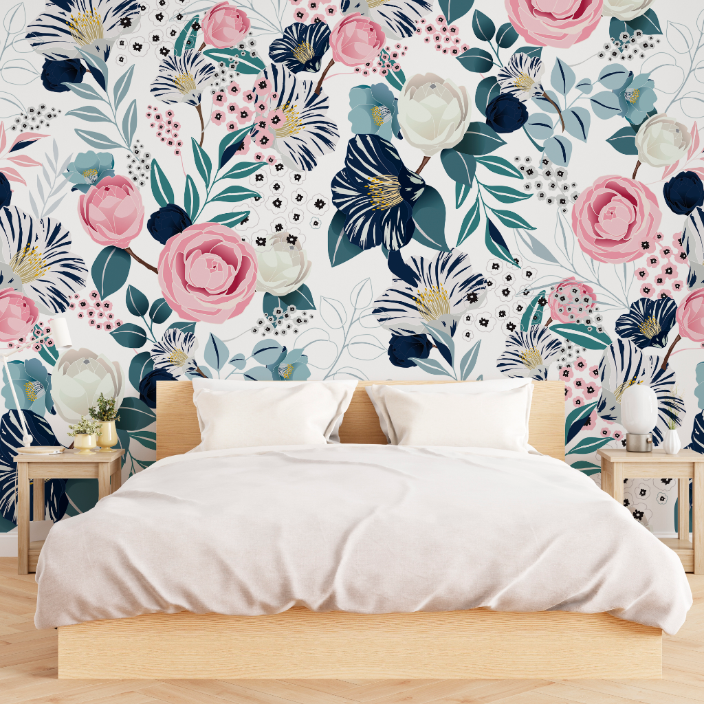 Rose Garden Wallpaper Mural in the room 
