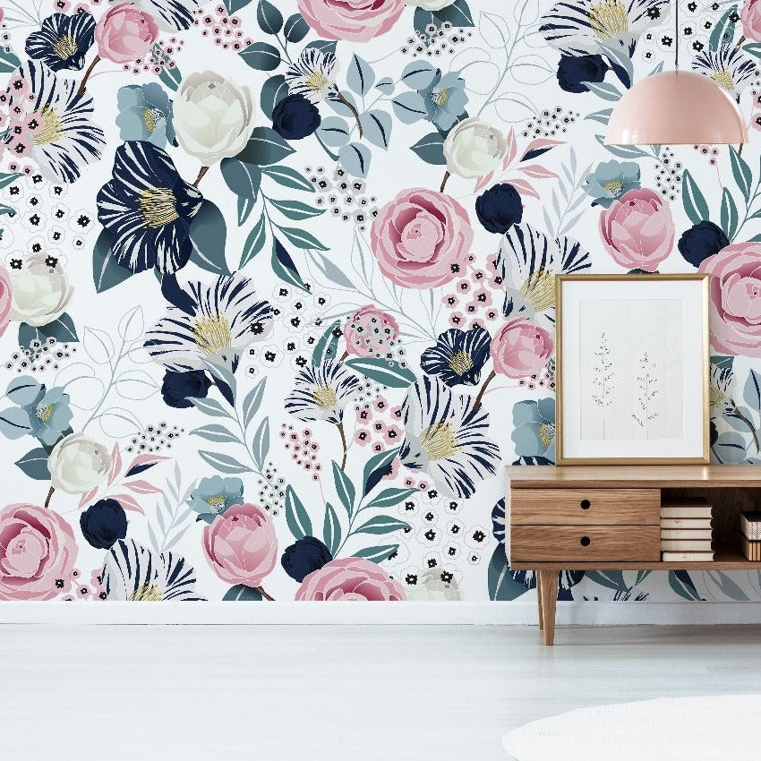 Rose Garden Wallpaper Mural in the hollway