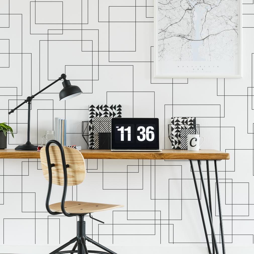 Scattered Squares Wallpaper Mural – Decor2Go Wall Fashion
