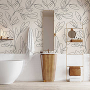 Bathroom - Sketchy Branches Wallpaper Mural in the bathroom