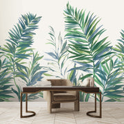 Swaying Palms Green & Blue Mural (4 Panels)