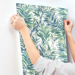 Swaying Palms Green & Blue Wallpaper (60 SqFt)