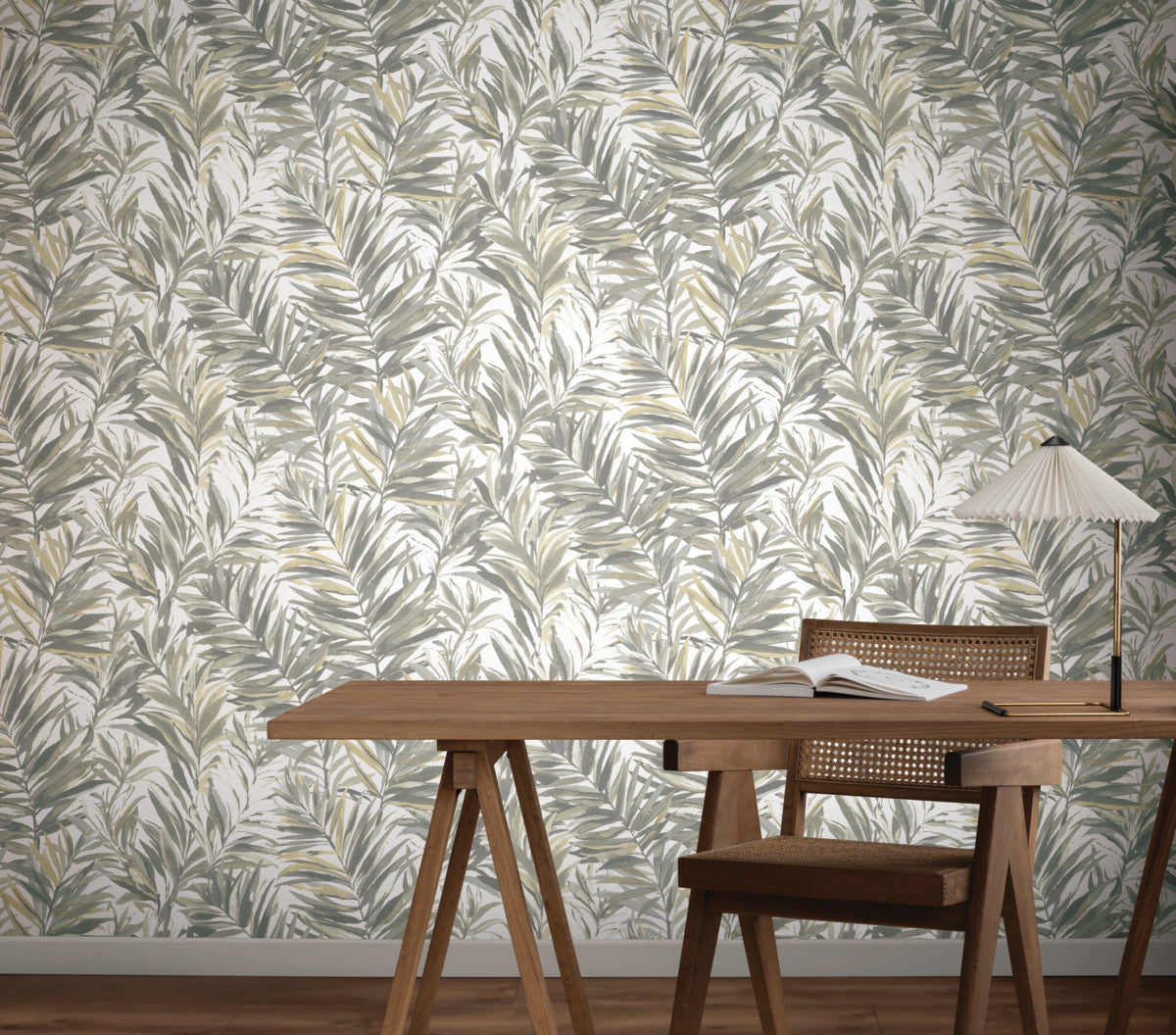 Swaying Palms Neutral Wallpaper (60 SqFt)