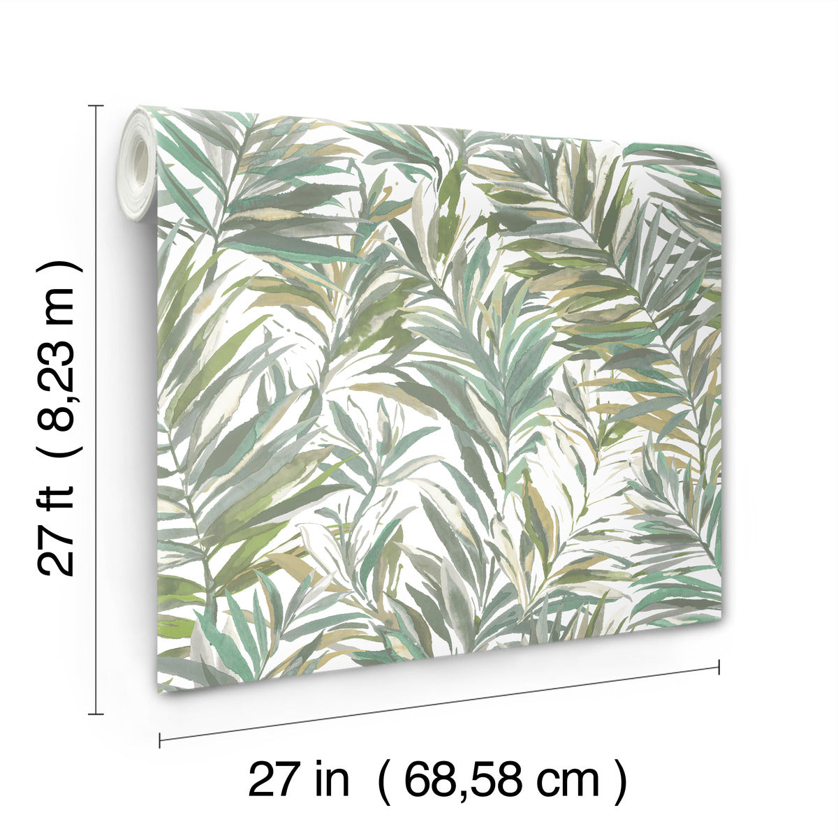 Swaying Palms Olive & Aegean Wallpaper (60 SqFt)