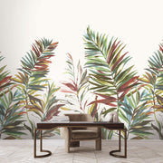 Swaying Palms Rouge & Mink Mural (4 Panels)