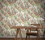 Swaying Palms Rouge & Mink Wallpaper (60 SqFt)